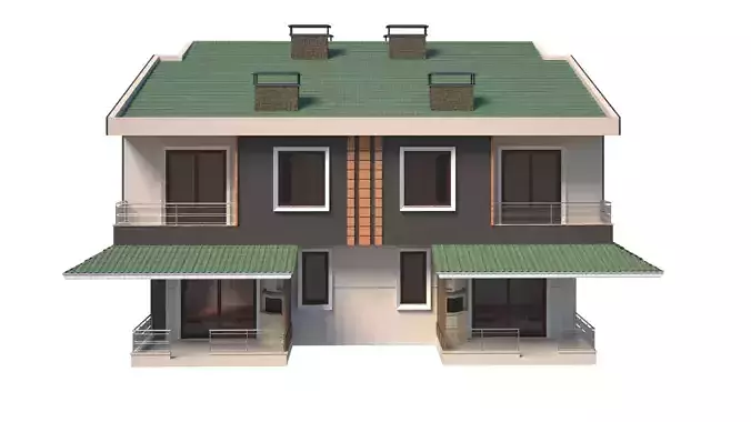 Villa Model two story house with roof