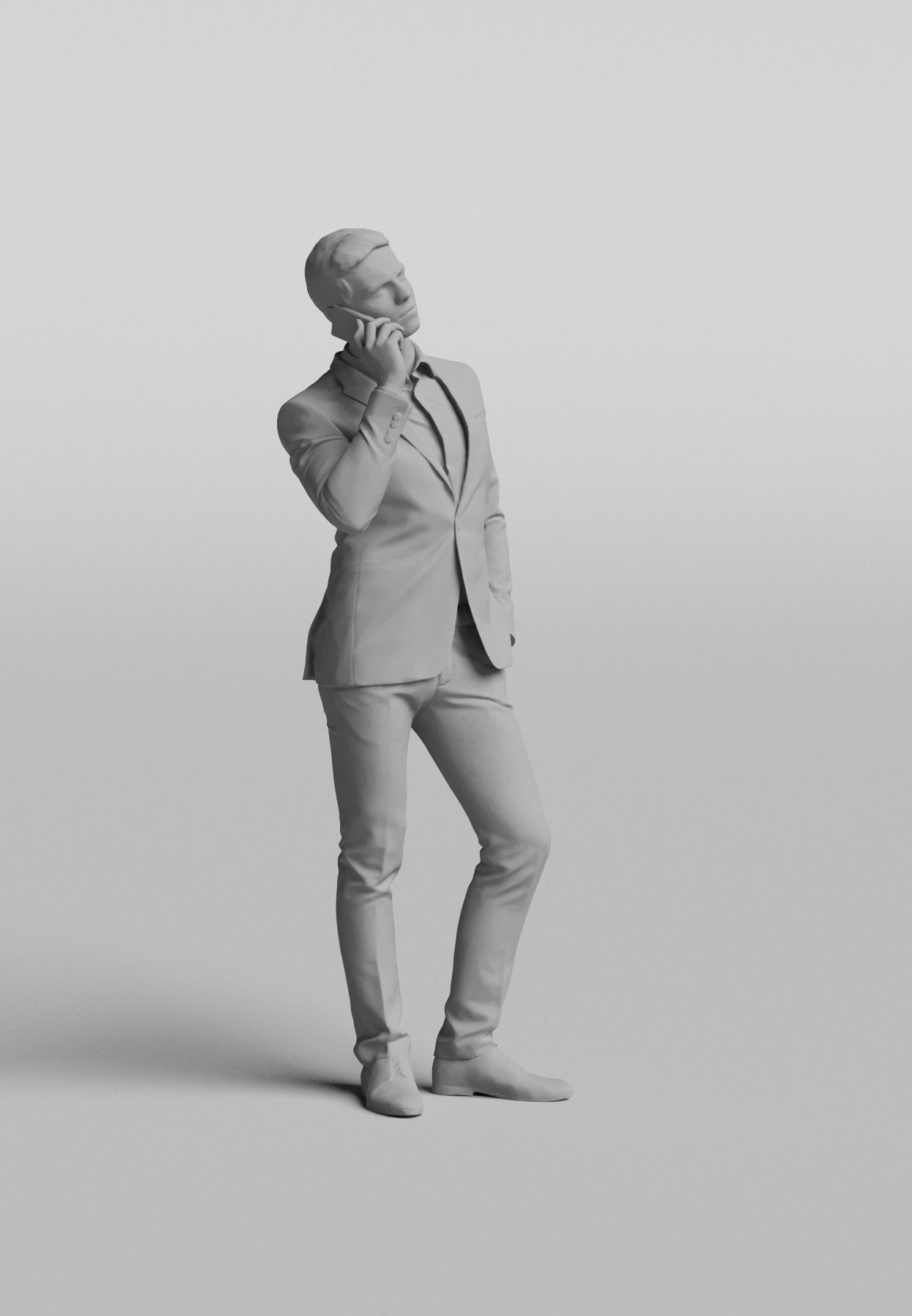 Humano Smart-casual man standing and calling 0418 3D model_3
