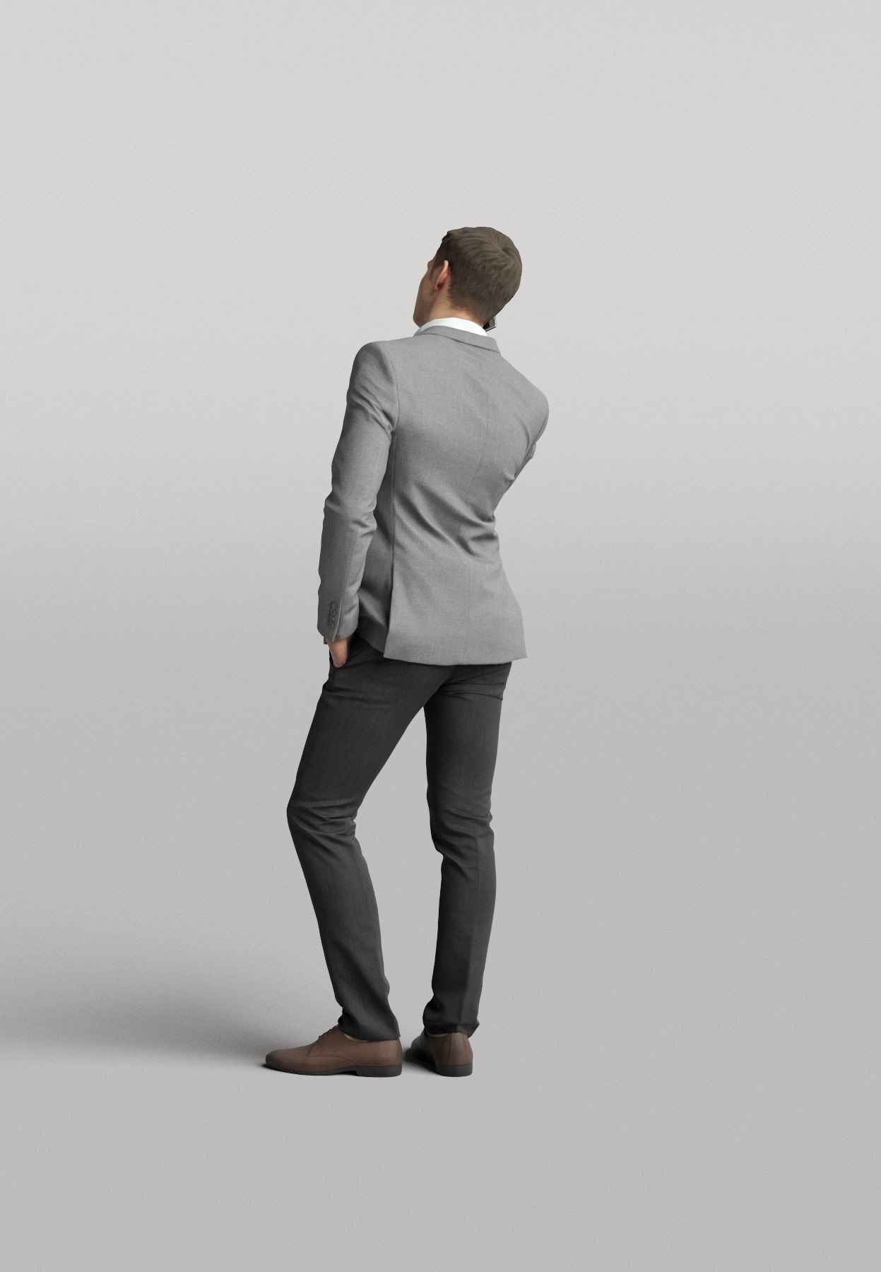 Humano Smart-casual man standing and calling 0418 3D model_2