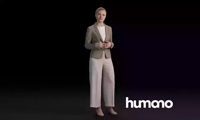 Humano Casual woman standing and looking 0419 3D model