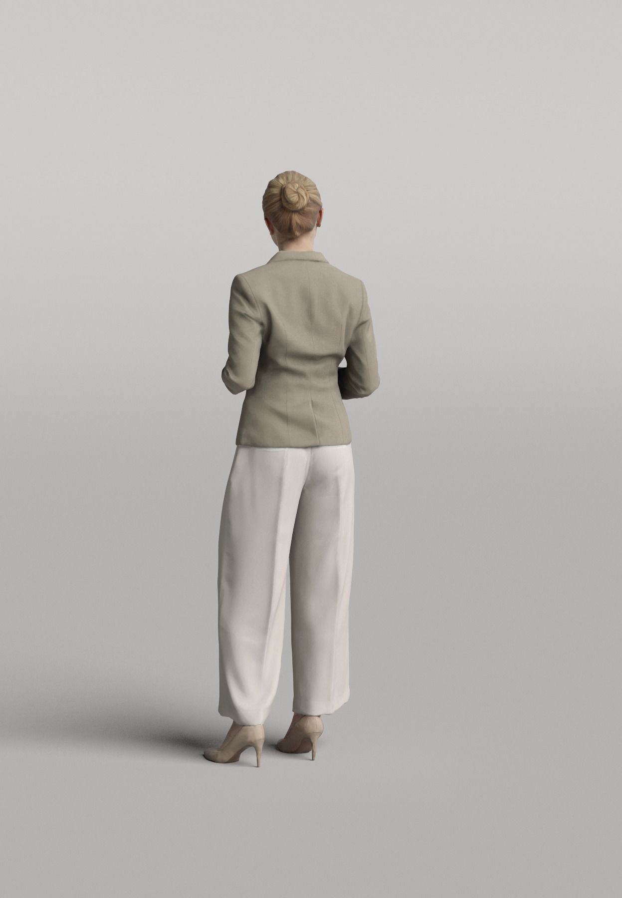 Humano Casual woman standing and looking 0419 3D model_2