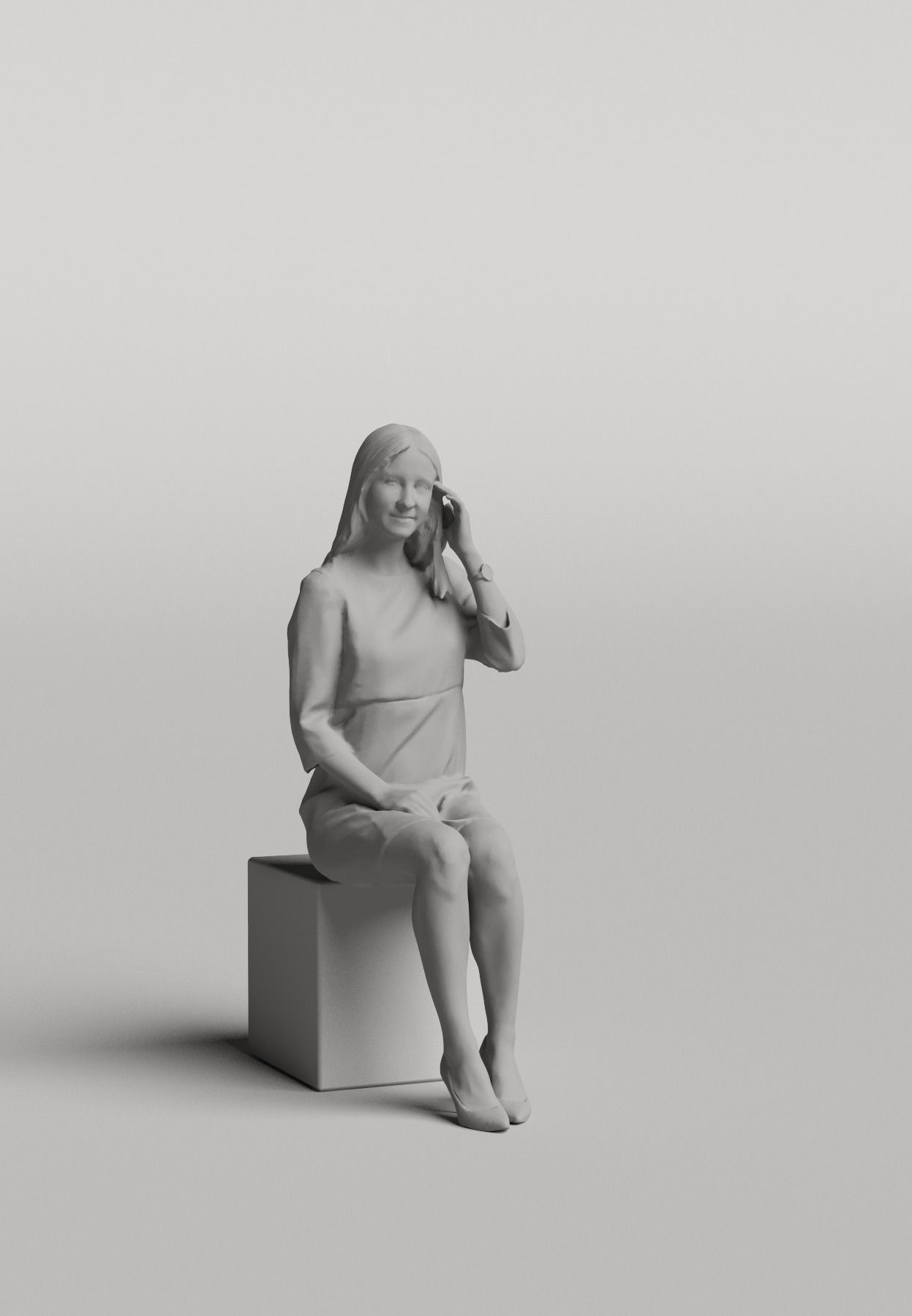 Humano Casual woman standing and walking 0420 3D model_3