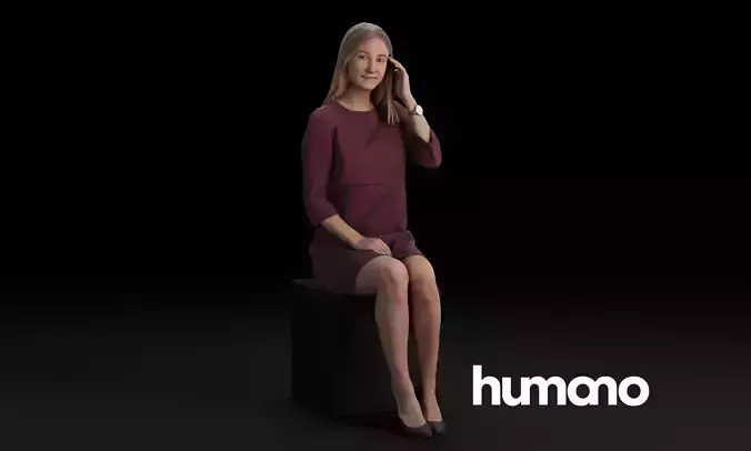 Humano Casual woman standing and walking 0420 3D model