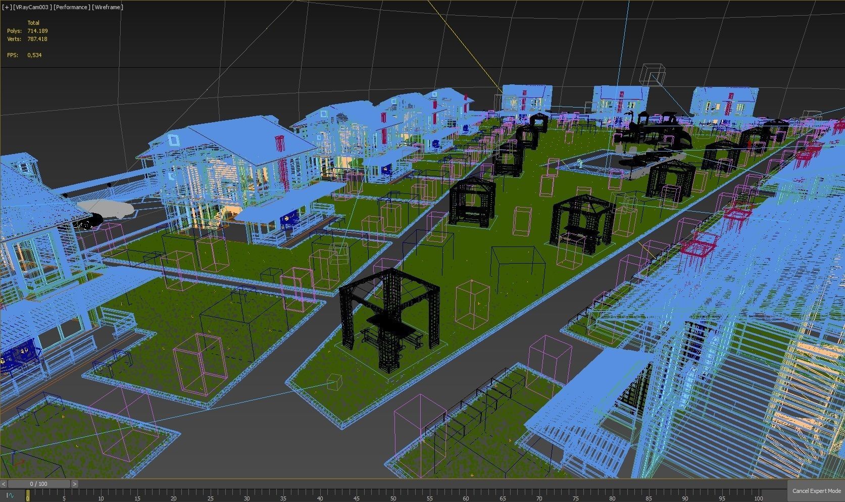 Summer Holiday Village Scene 3D model_18