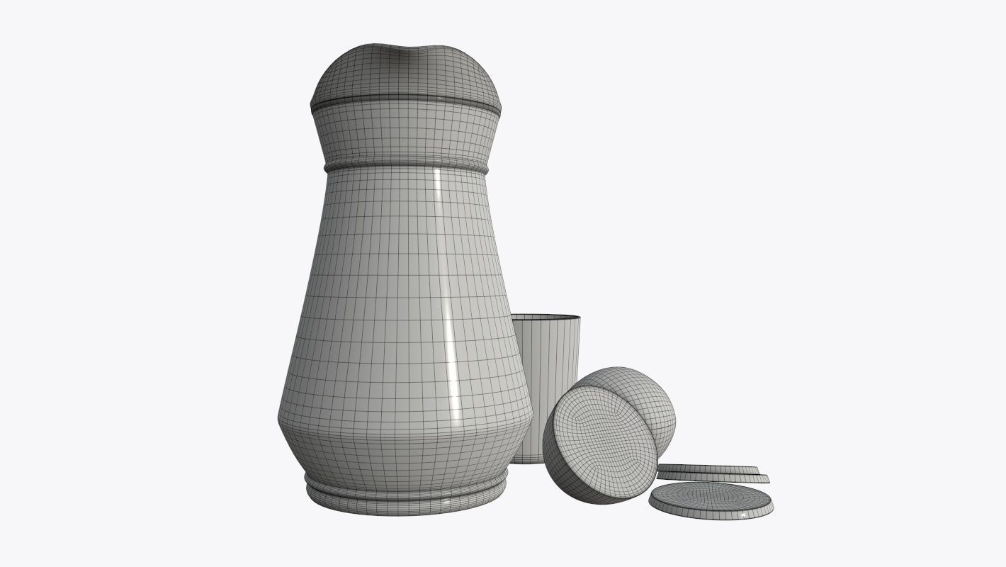 Jar with water and lemon slices 3D model_5