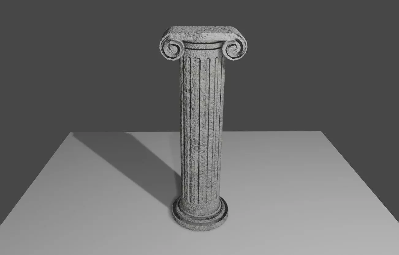 Roman Column Jonic Style - Low Poly - Coluna Romana Low-poly 3D model_0