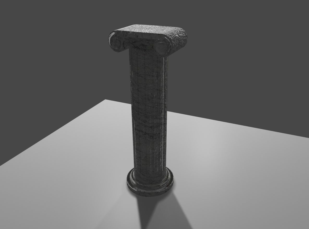 Roman Column Jonic Style - Low Poly - Coluna Romana Low-poly 3D model_2