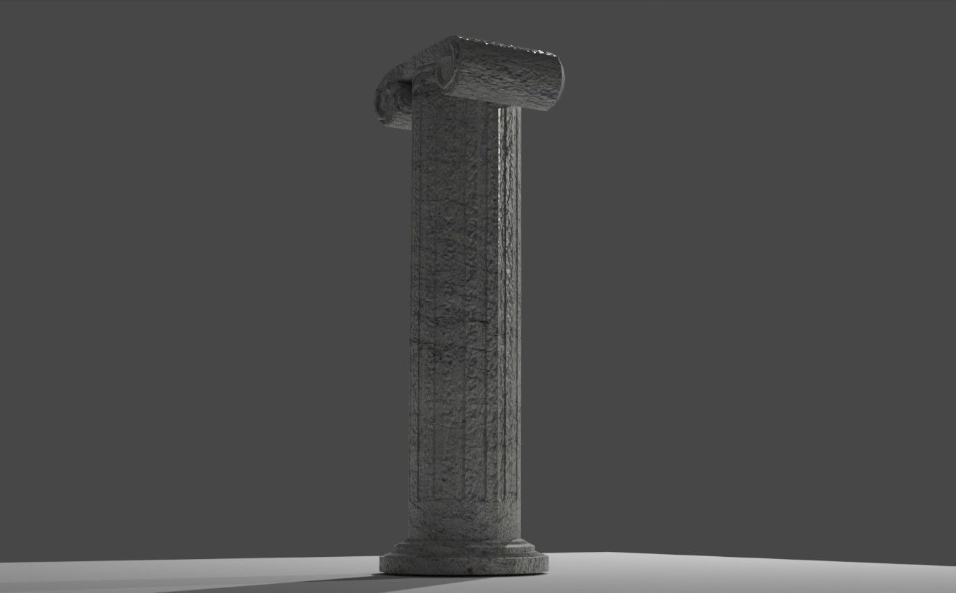 Roman Column Jonic Style - Low Poly - Coluna Romana Low-poly 3D model_8