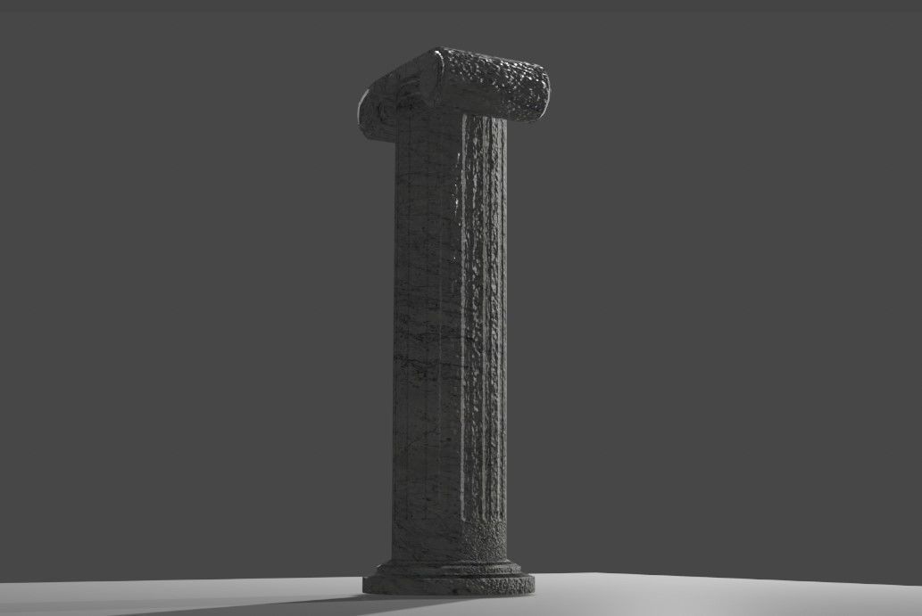 Roman Column Jonic Style - Low Poly - Coluna Romana Low-poly 3D model_7