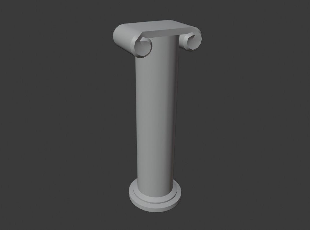Roman Column Jonic Style - Low Poly - Coluna Romana Low-poly 3D model_11