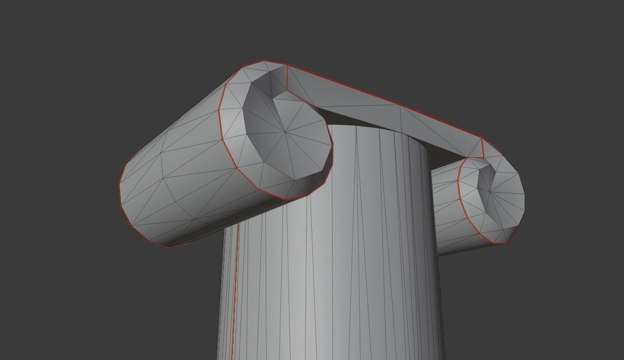 Roman Column Jonic Style - Low Poly - Coluna Romana Low-poly 3D model_14