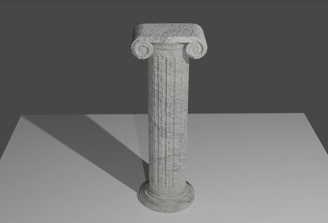 Roman Column Jonic Style - Low Poly - Coluna Romana Low-poly 3D model_10