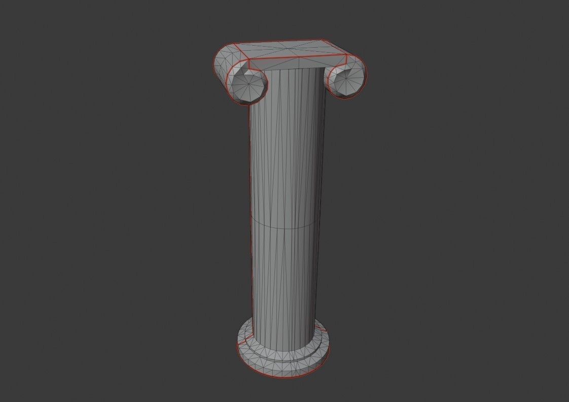 Roman Column Jonic Style - Low Poly - Coluna Romana Low-poly 3D model_12