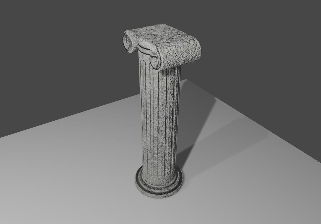 Roman Column Jonic Style - Low Poly - Coluna Romana Low-poly 3D model_3
