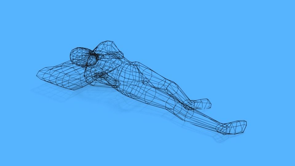 Low Poly Kid Sleeping Low-poly 3D model_15