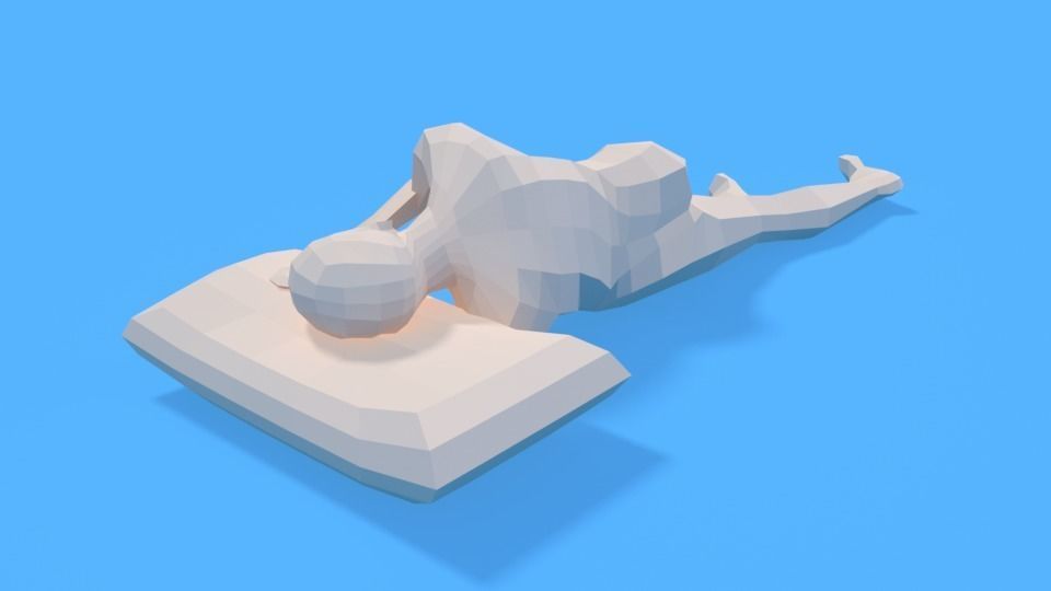 Low Poly Kid Sleeping Low-poly 3D model_4