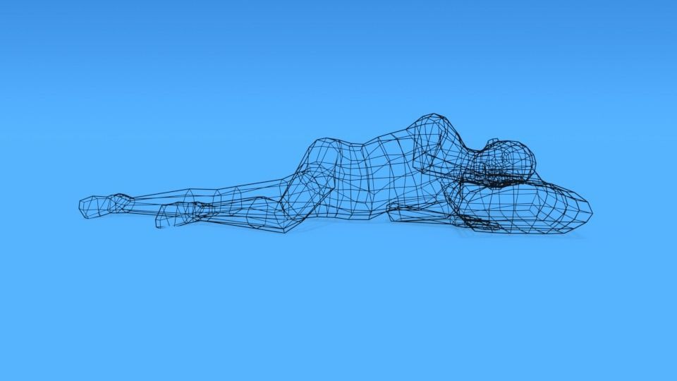 Low Poly Kid Sleeping Low-poly 3D model_10