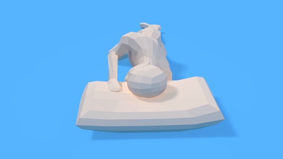 Low Poly Kid Sleeping Low-poly 3D model_3