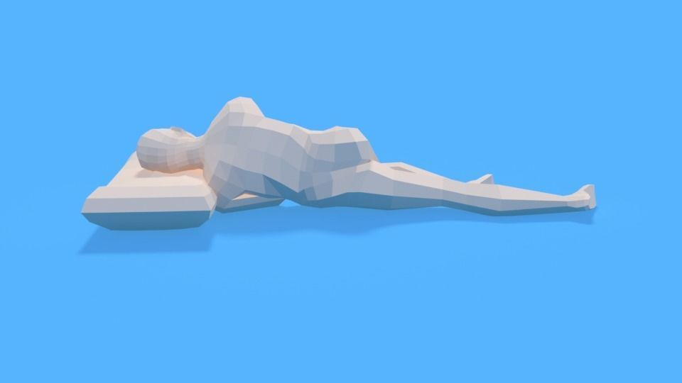 Low Poly Kid Sleeping Low-poly 3D model_5