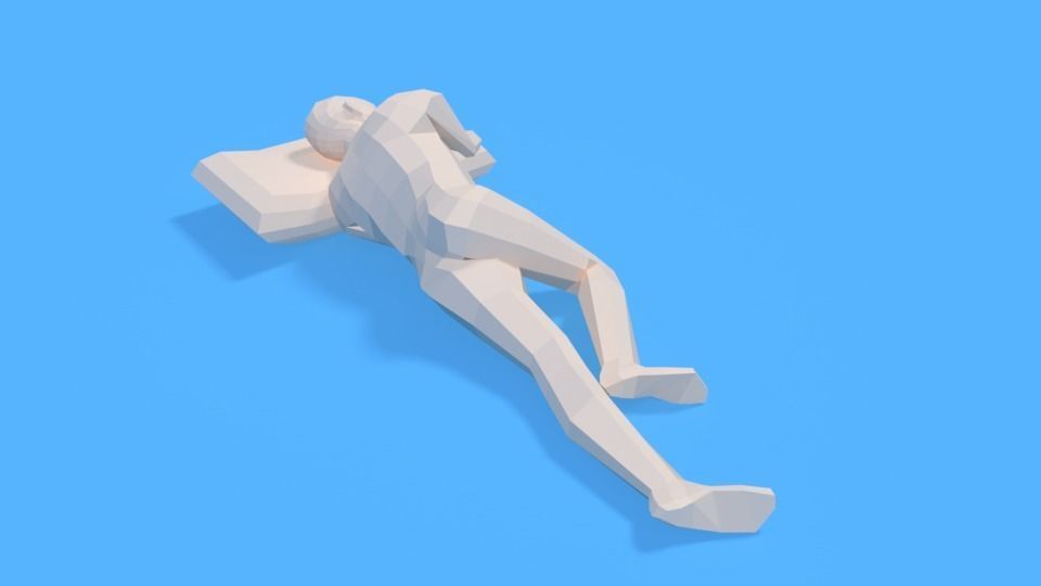 Low Poly Kid Sleeping Low-poly 3D model_6