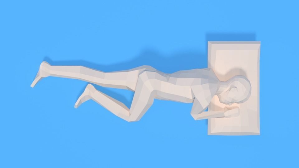 Low Poly Kid Sleeping Low-poly 3D model_8