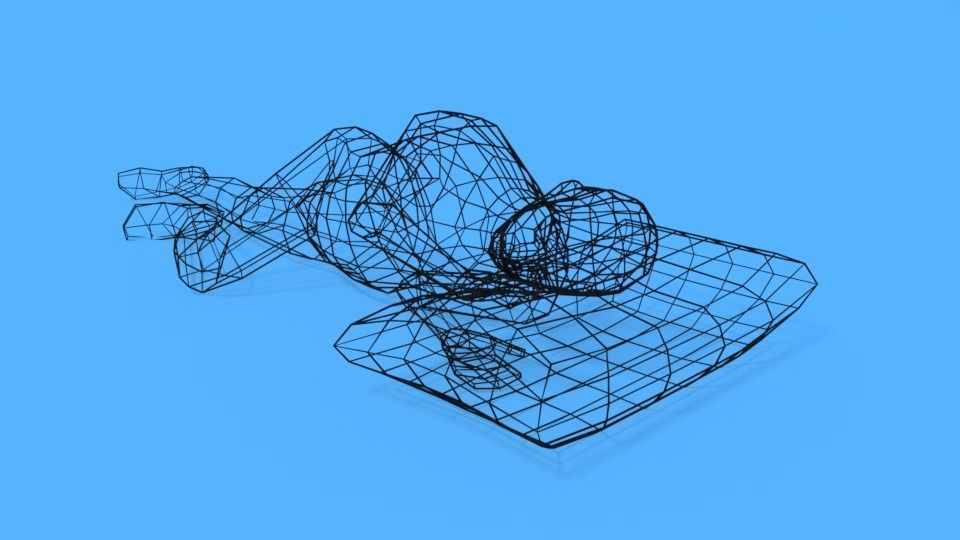 Low Poly Kid Sleeping Low-poly 3D model_11