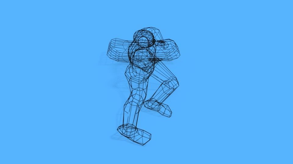 Low Poly Kid Sleeping Low-poly 3D model_16