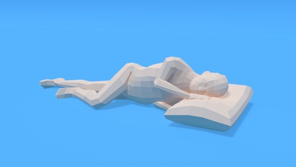 Low Poly Kid Sleeping Low-poly 3D model_1