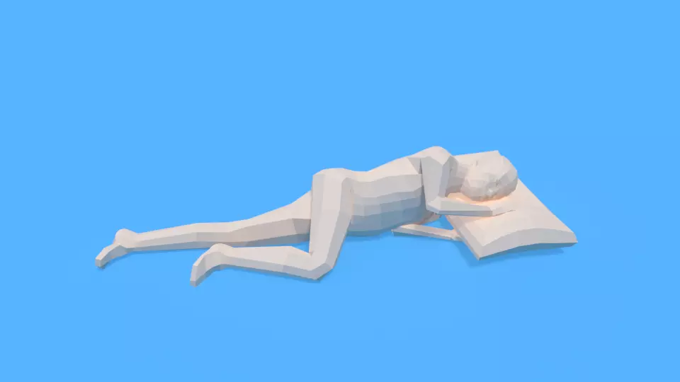 Low Poly Kid Sleeping Low-poly 3D model_0