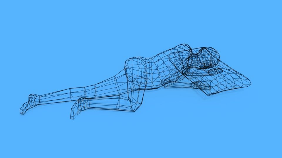 Low Poly Kid Sleeping Low-poly 3D model_9