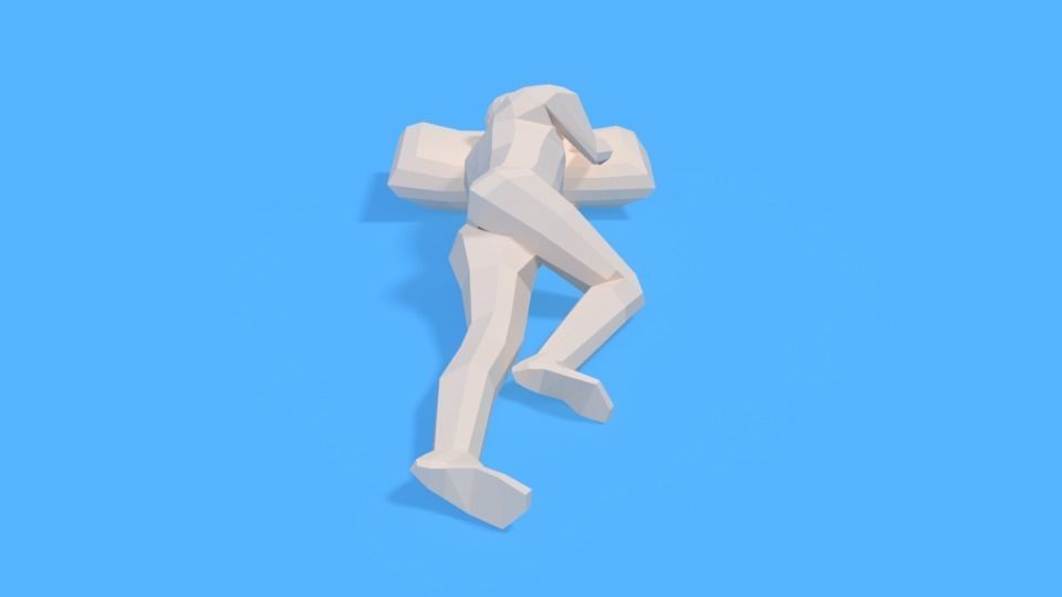 Low Poly Kid Sleeping Low-poly 3D model_7