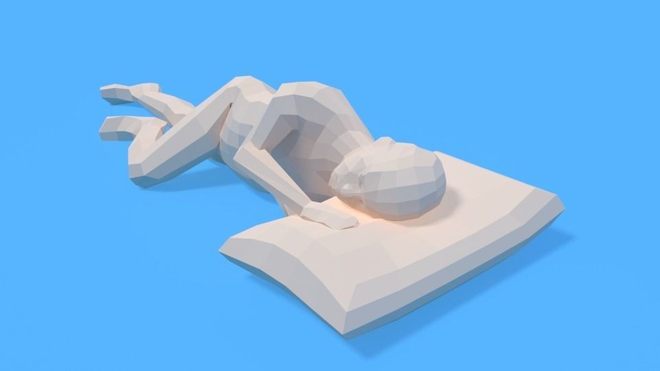 Low Poly Kid Sleeping Low-poly 3D model_2