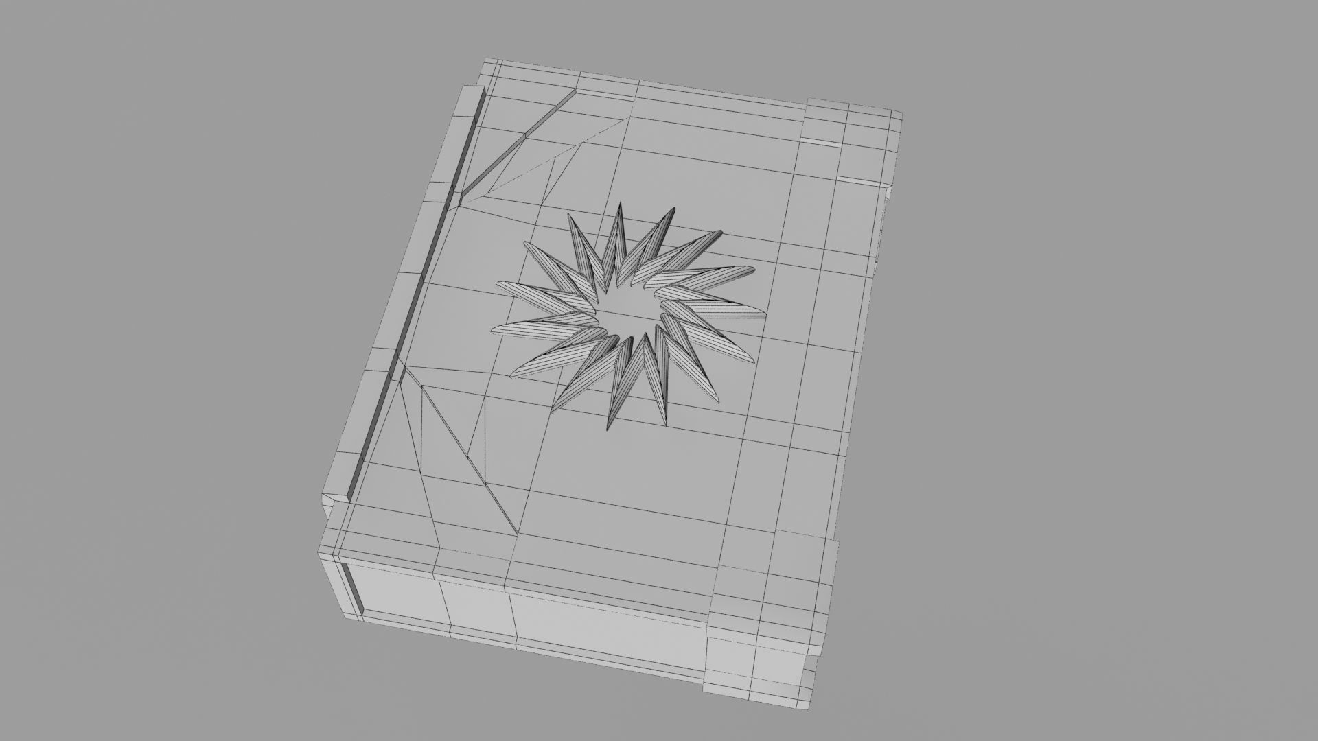 Showcase with book Low-poly 3D model_7