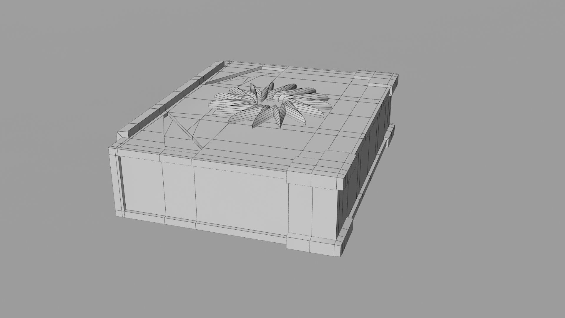 Showcase with book Low-poly 3D model_6