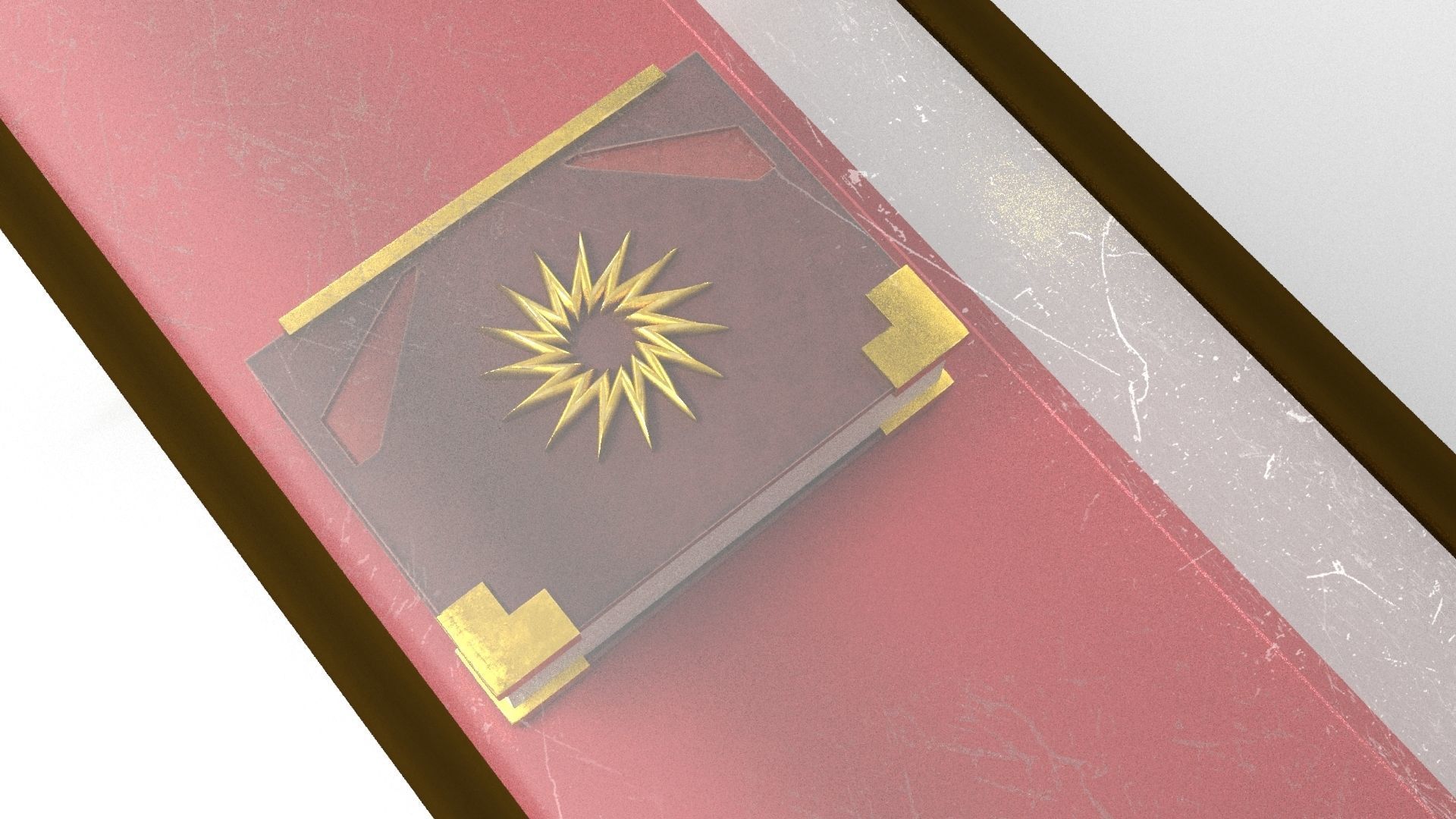 Showcase with book Low-poly 3D model_3