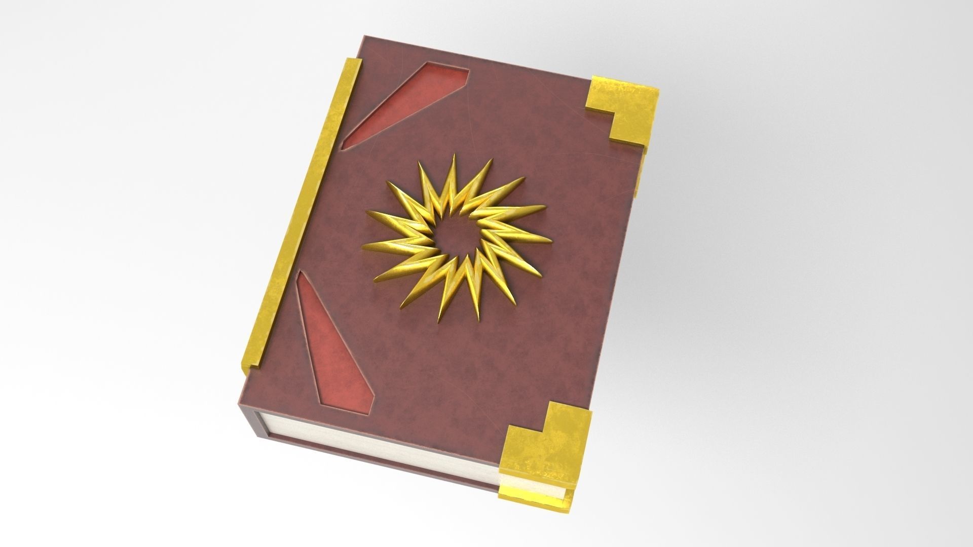 Showcase with book Low-poly 3D model_5