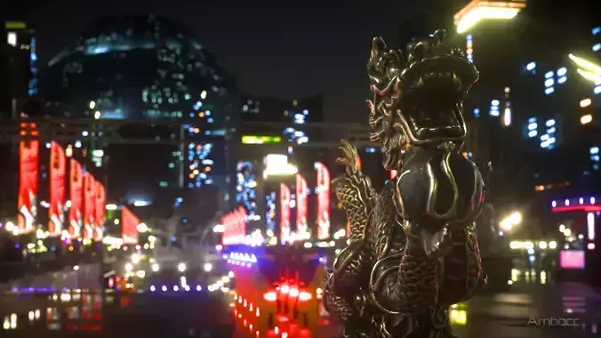 Chinese Dragon Statue - PBR 3D Model