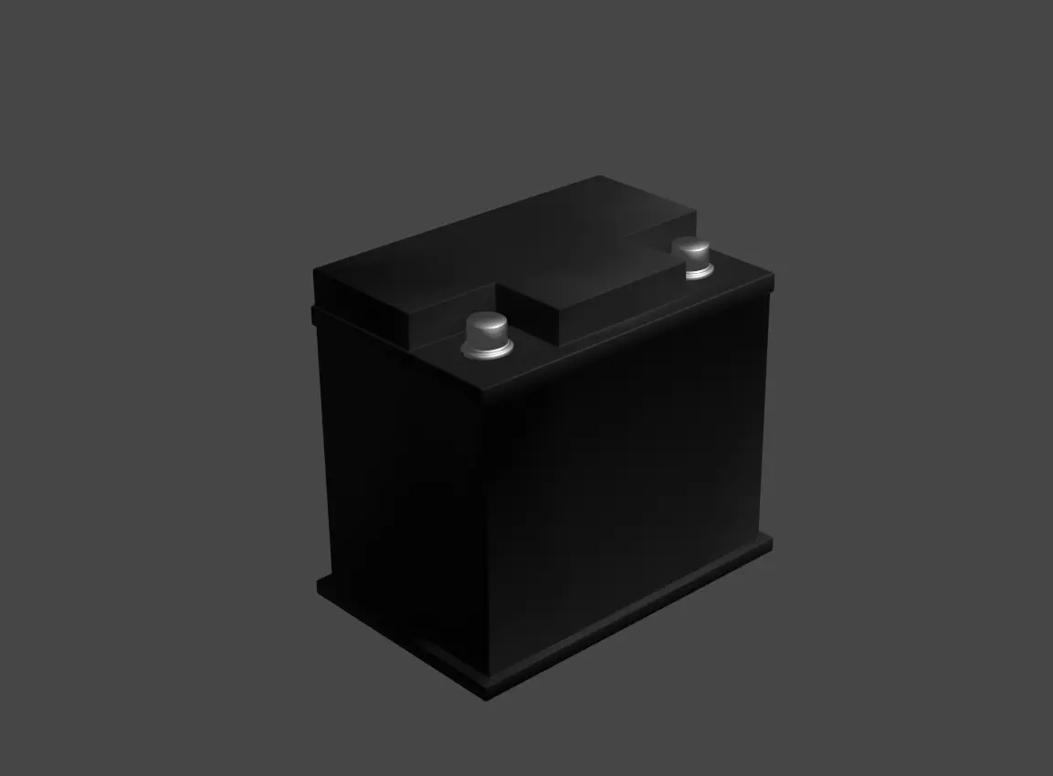 Car battery Low-poly 3D model_0