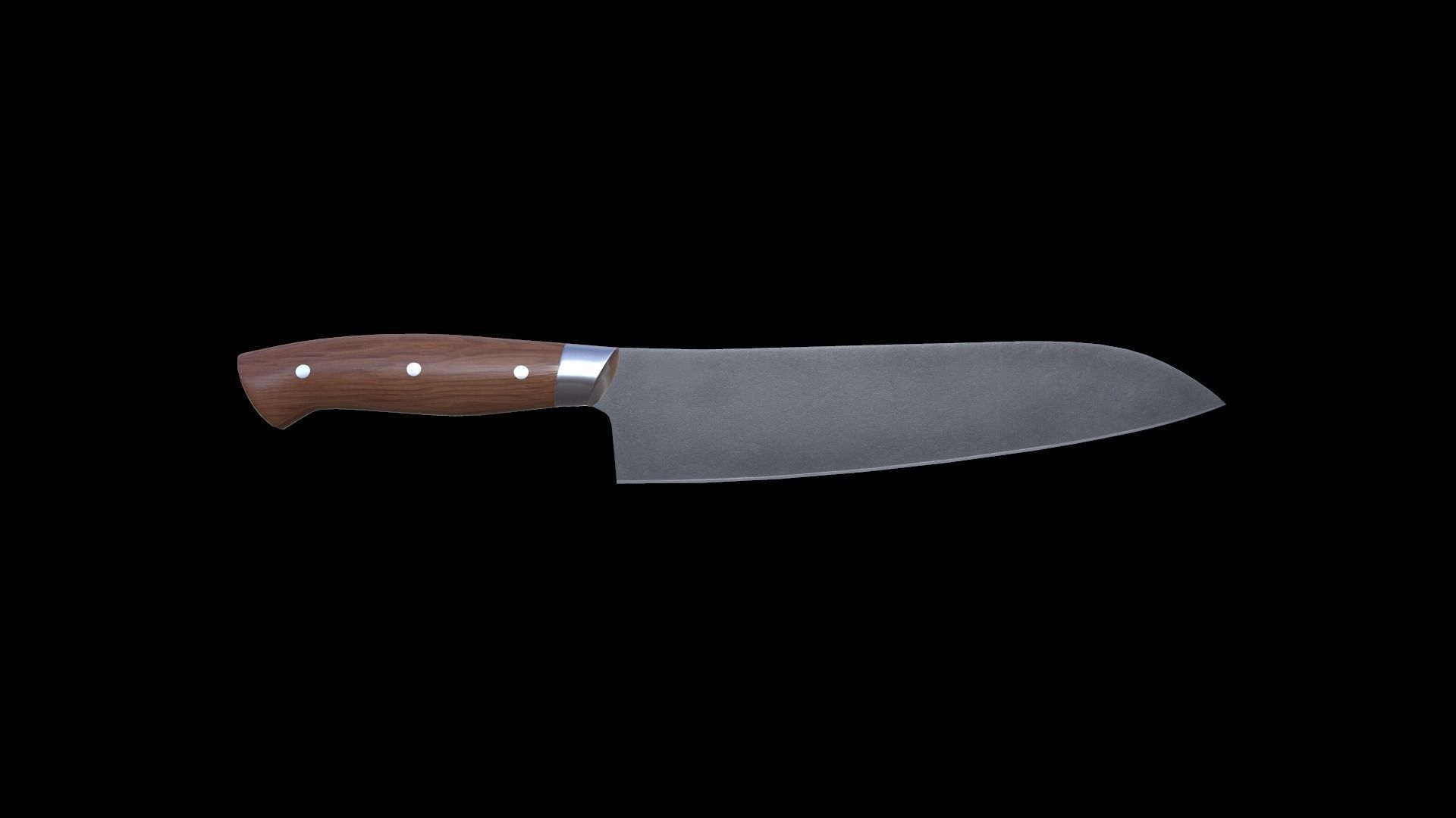 Kitchen knife Low-poly 3D model_4
