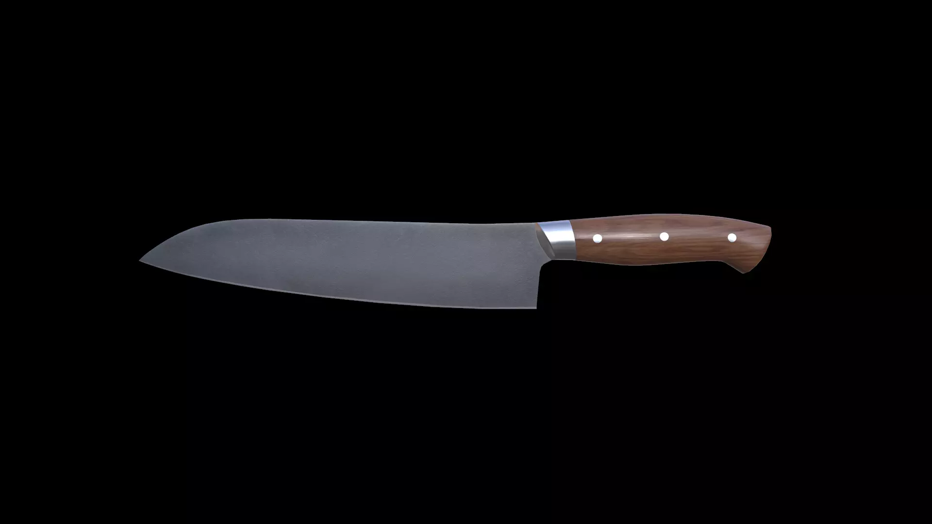 Kitchen knife Low-poly 3D model_0