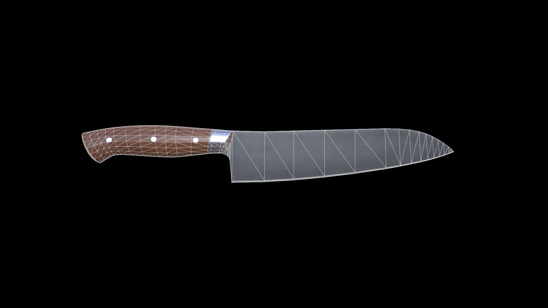 Kitchen knife Low-poly 3D model_7