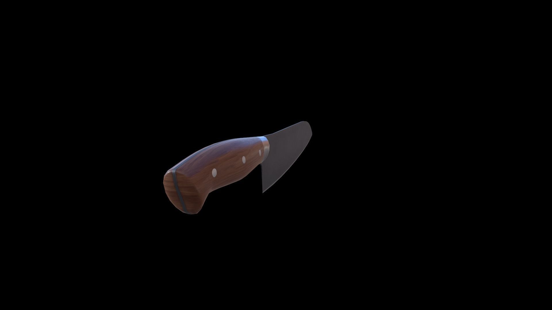 Kitchen knife Low-poly 3D model_3
