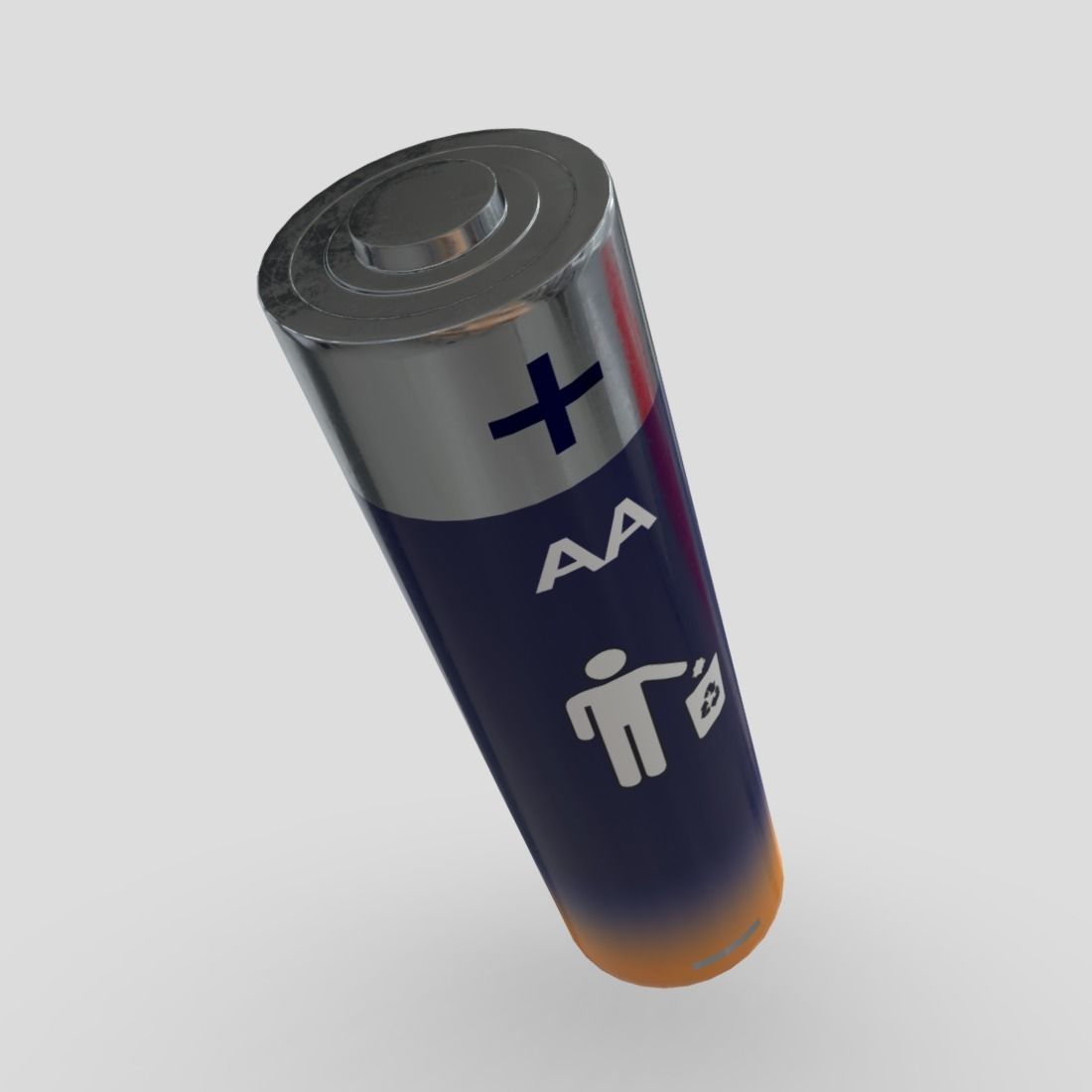 Battery AA Low-poly 3D model_5