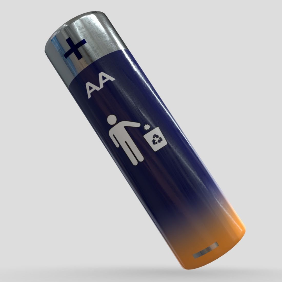 Battery AA Low-poly 3D model_7