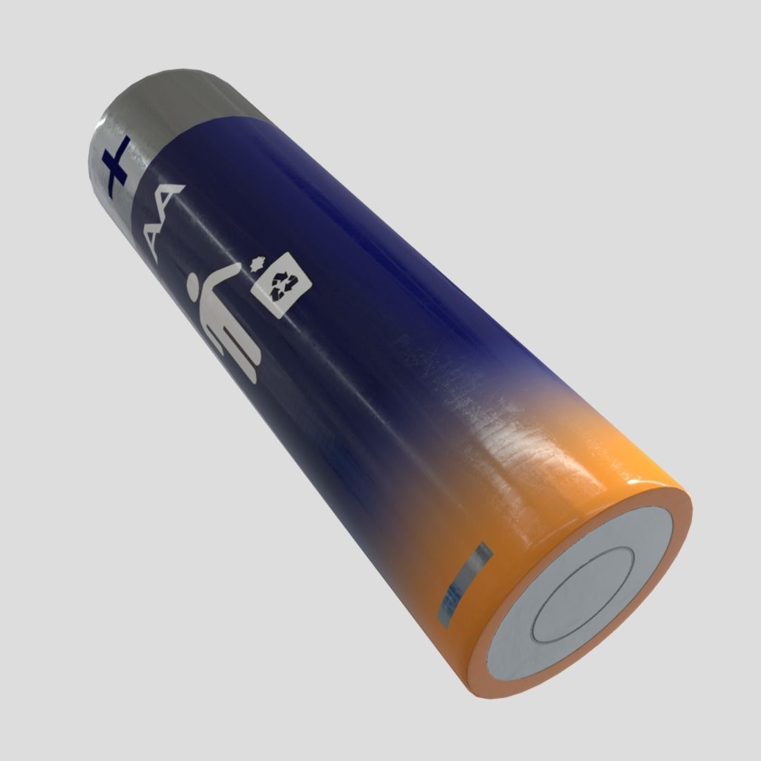 Battery AA Low-poly 3D model_8