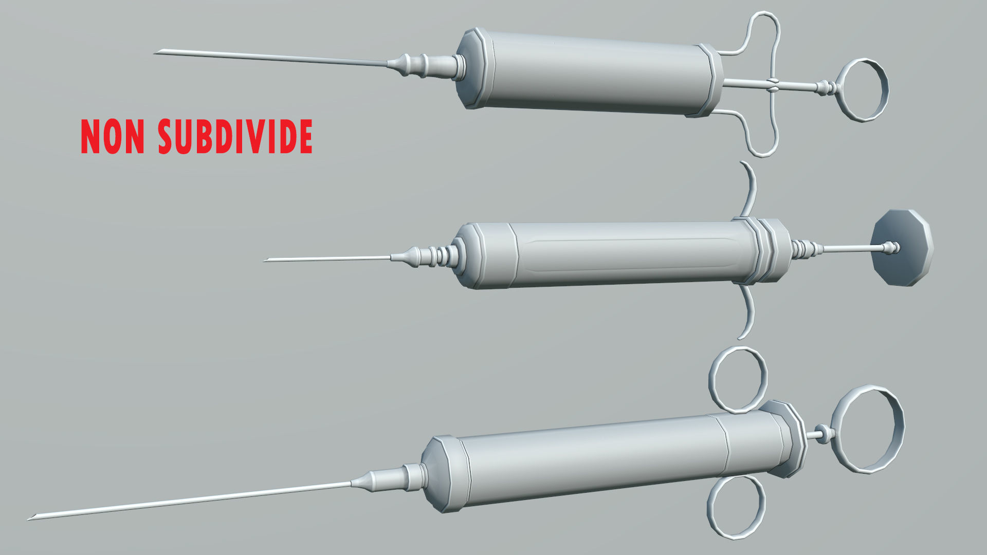 Vintage syringe Low-poly 3D model_4