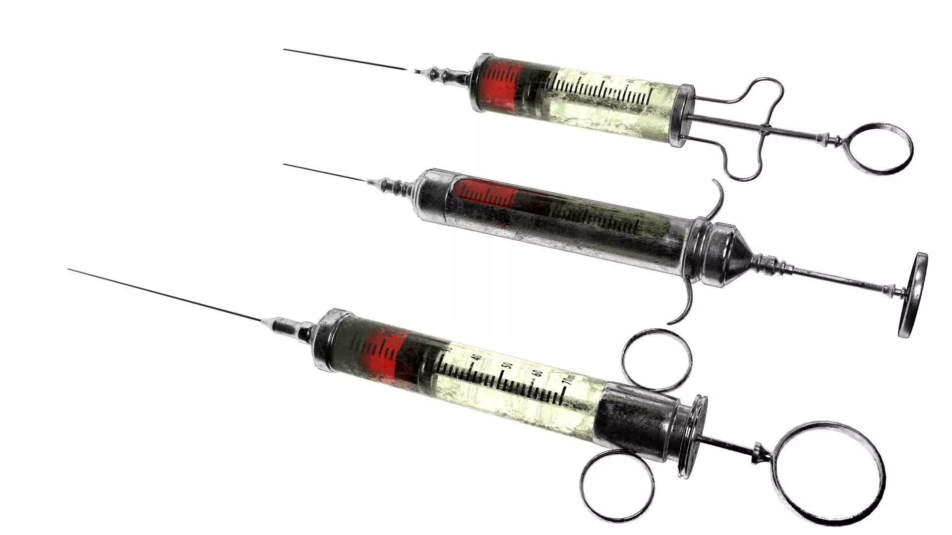 Vintage syringe Low-poly 3D model_0