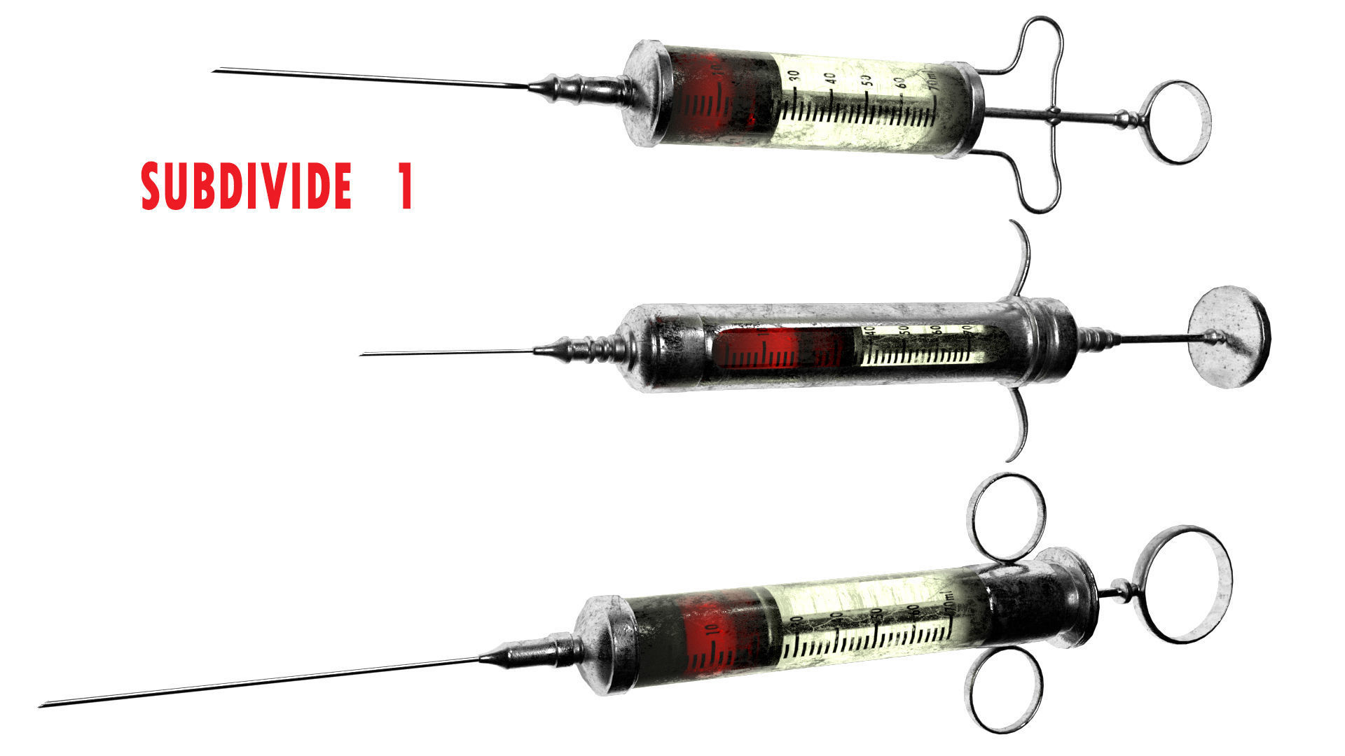 Vintage syringe Low-poly 3D model_1