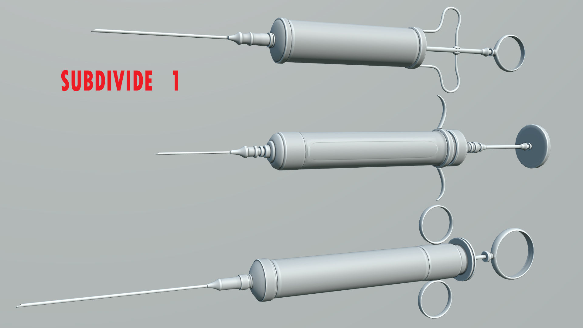 Vintage syringe Low-poly 3D model_2