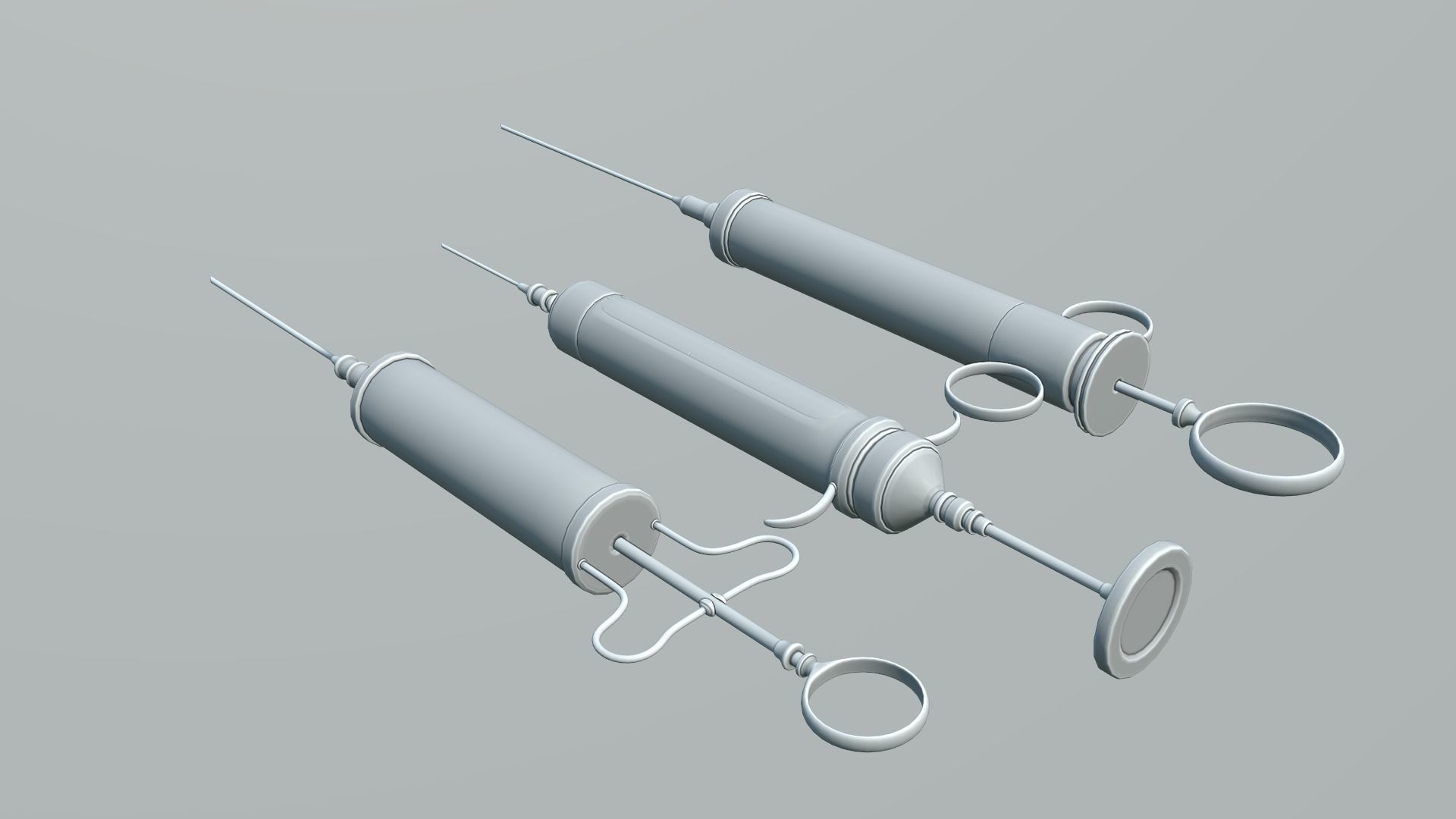 Vintage syringe Low-poly 3D model_6